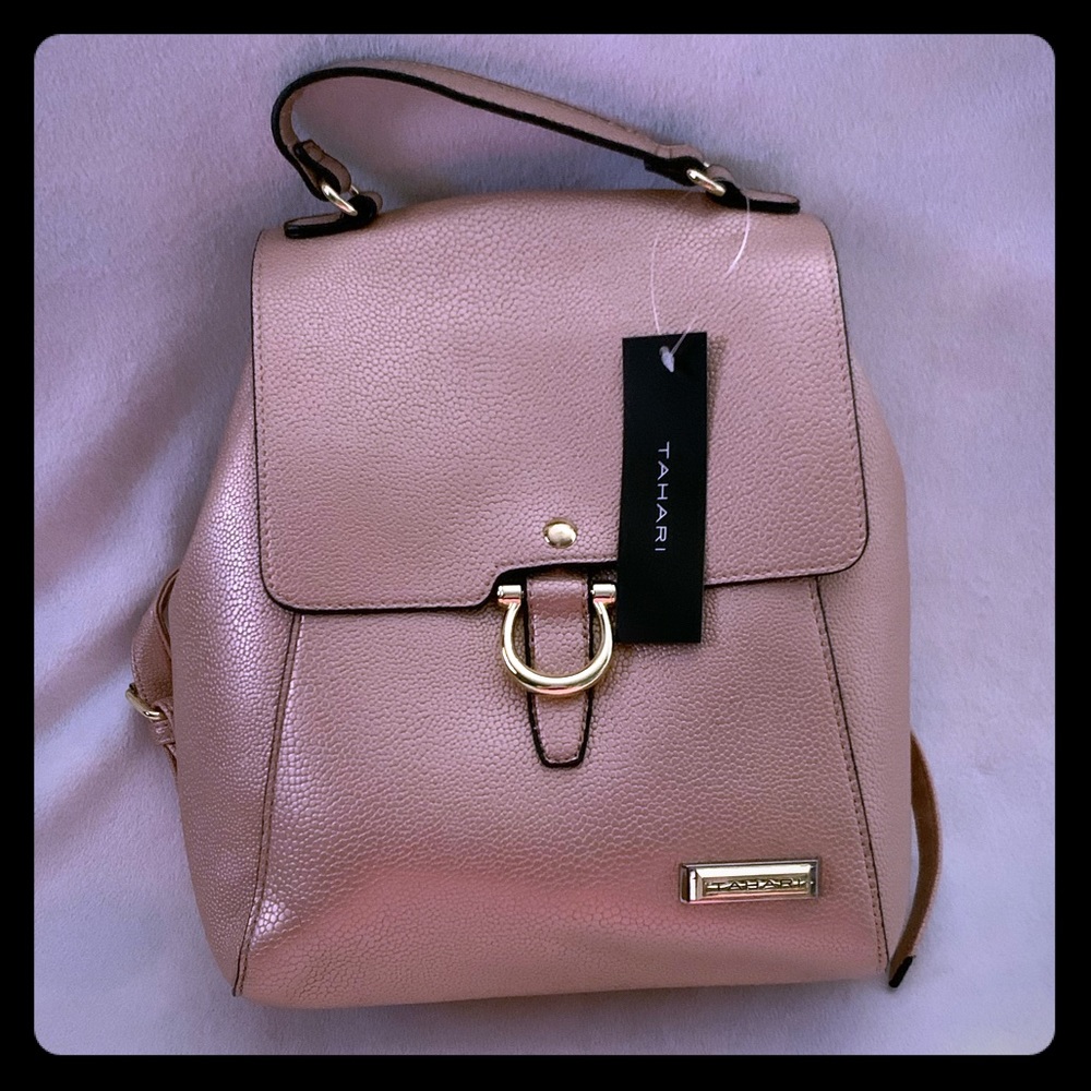 Brand New Tahari Rose Gold Glamper Backpack